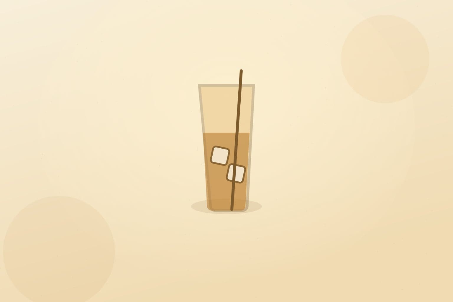 Editorial illustration of a tall glass of cold-brew tea with ice and a leaf